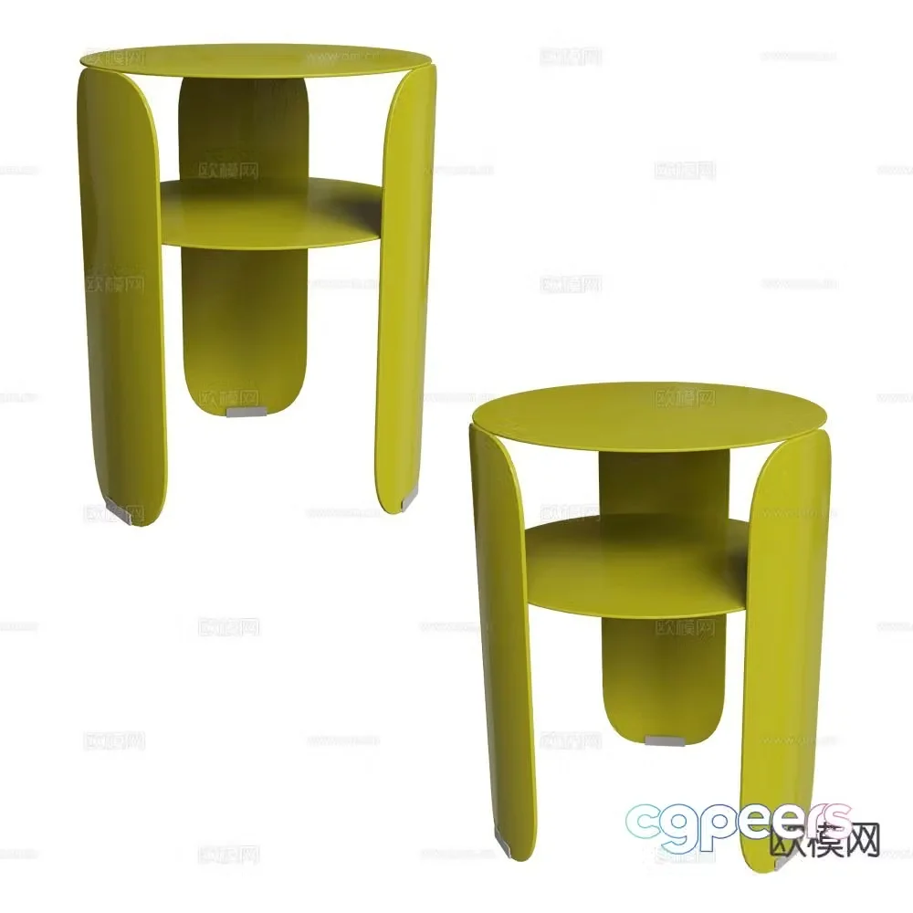Fermob side table corner table round table 3D model