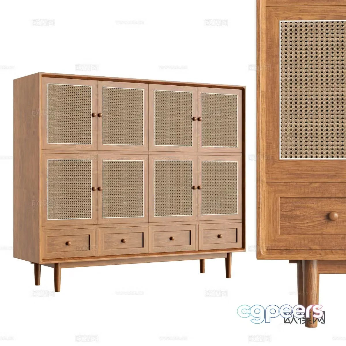 New Chinese side cabinet decorative cabinet storage cabinet end view cabinet 3D model