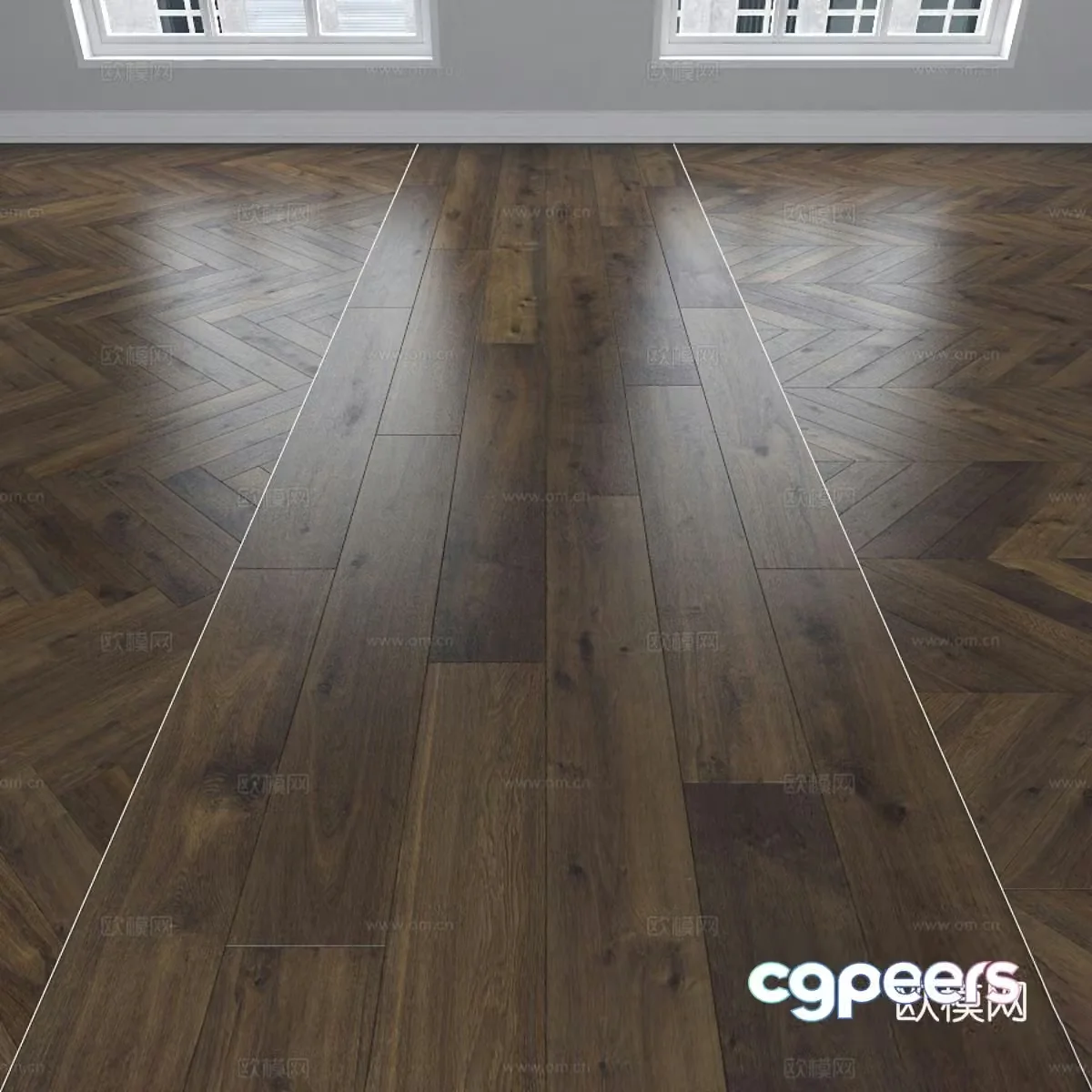 Wasabi wooden floor I-shaped wooden floor Herringbone wooden floor Fish bone wooden floor B&B 3D model