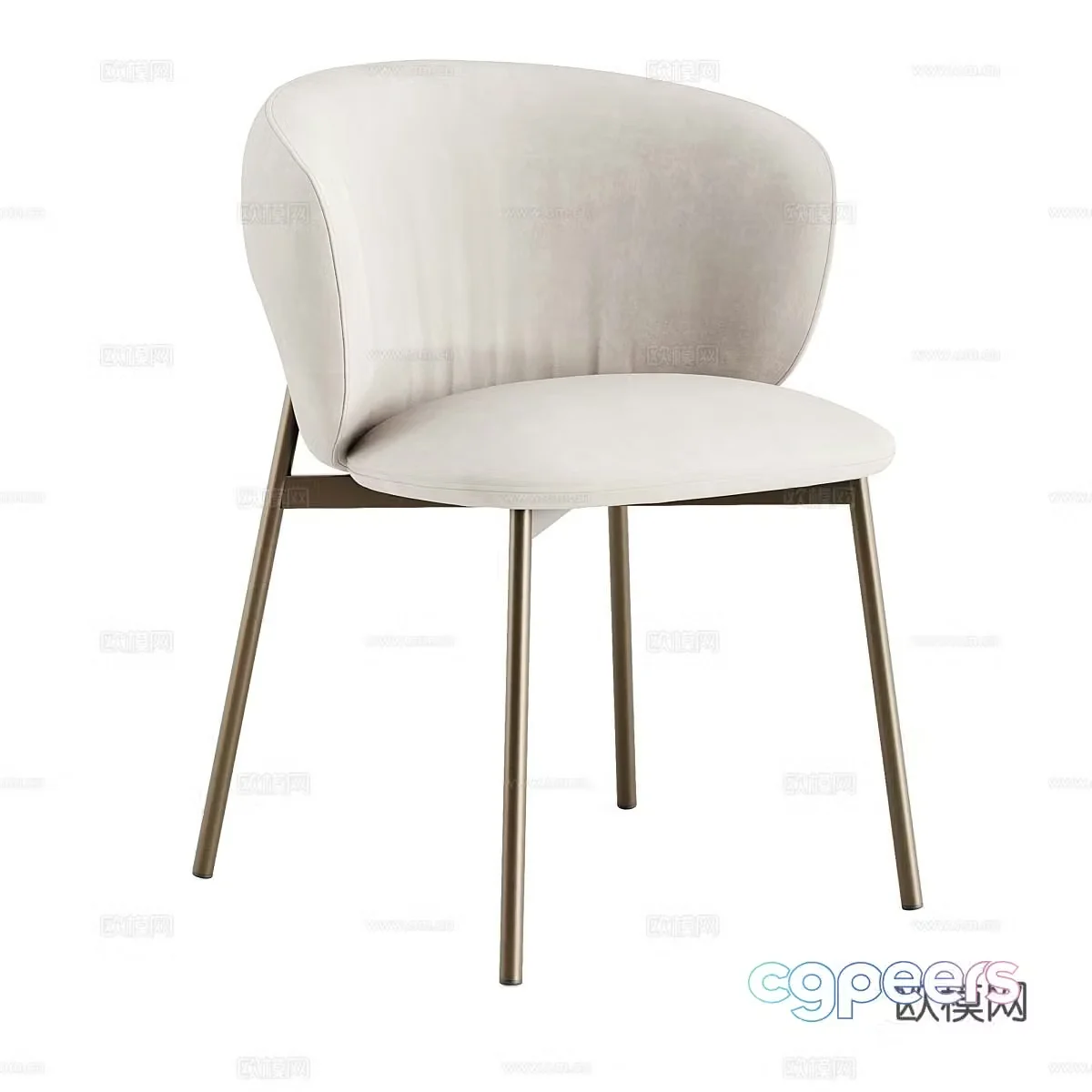 Modern Italian minimalist fabric single chair 3D model