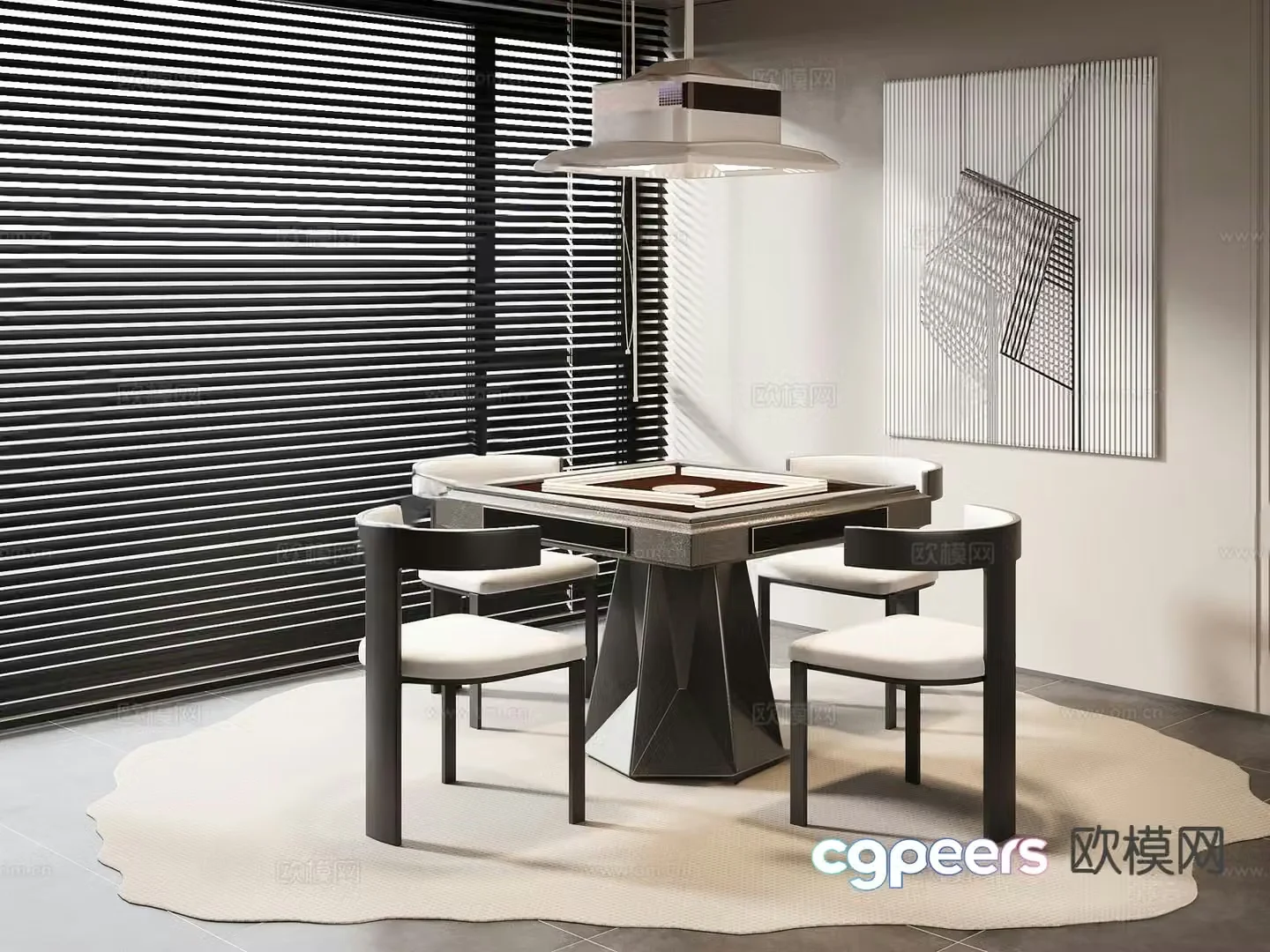 Modern mahjong table 3d model