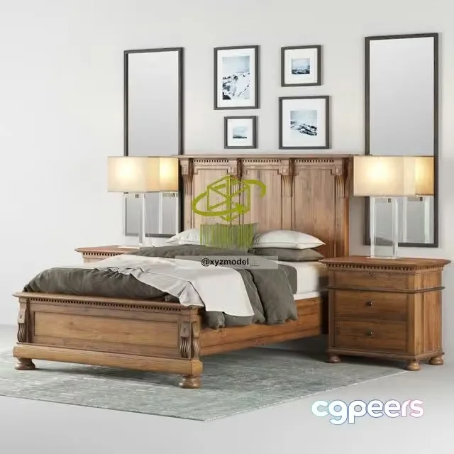 3ds Max Free – Restoration Hardware ST.JAMES PANEL BED