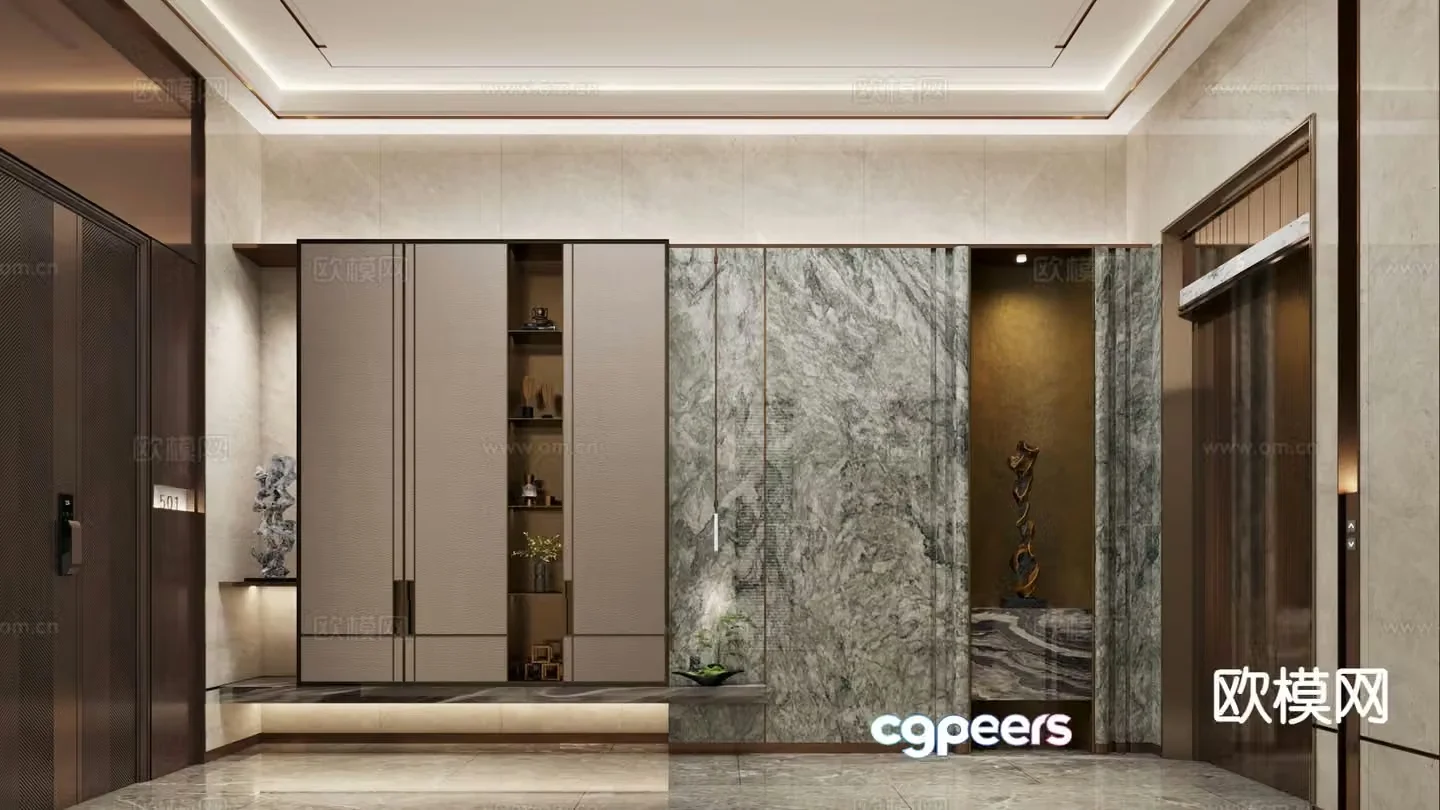Modern entrance hall entrance corridor 3d model