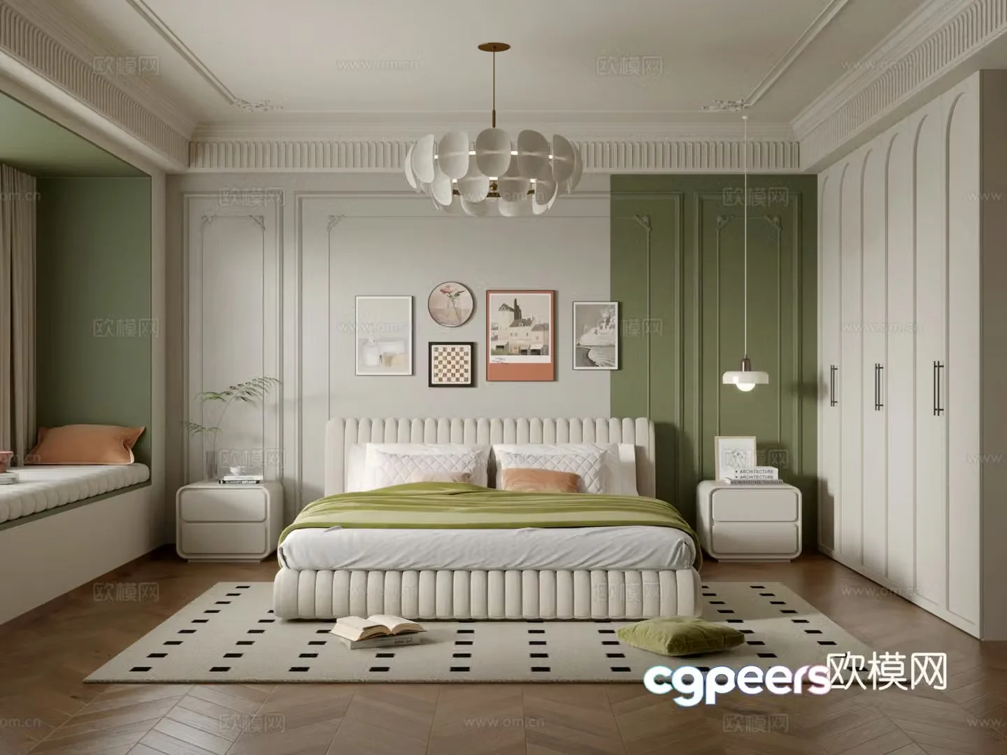 French bedroom master bedroom 3d model