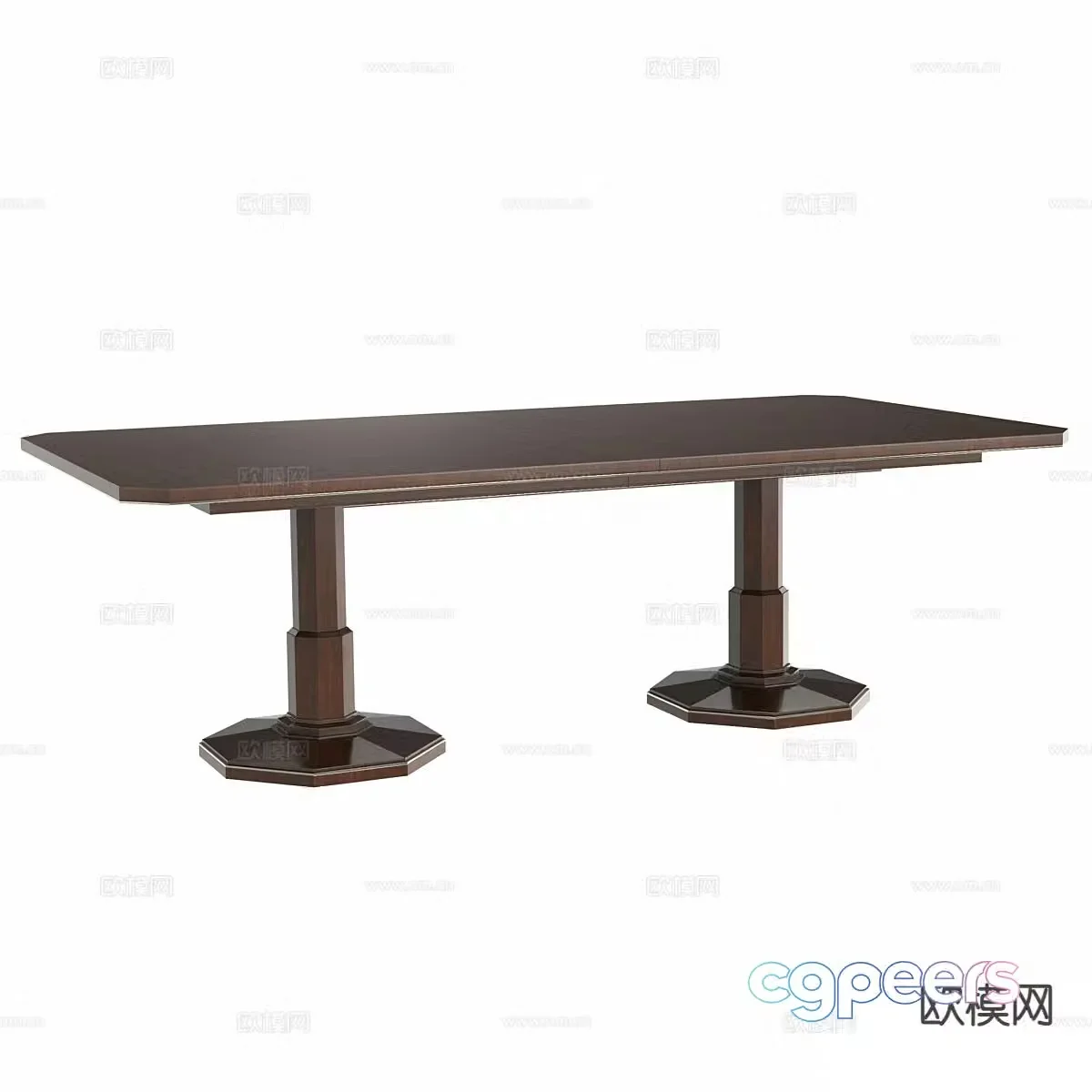 Long dining table 3d model