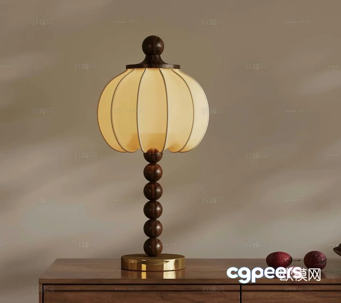 French medieval style table lamp 3d model