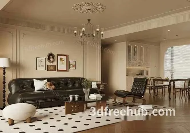 Modern Living Room 3D Model – 20543 – VRAY Render