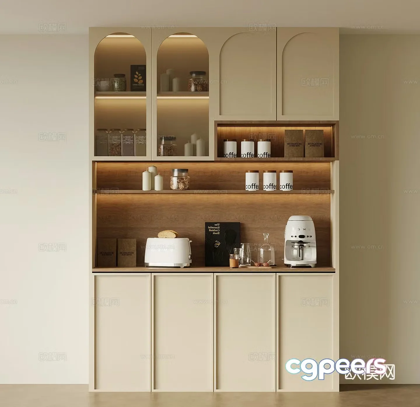 Middle-aged wine cabinet sideboard 3D model