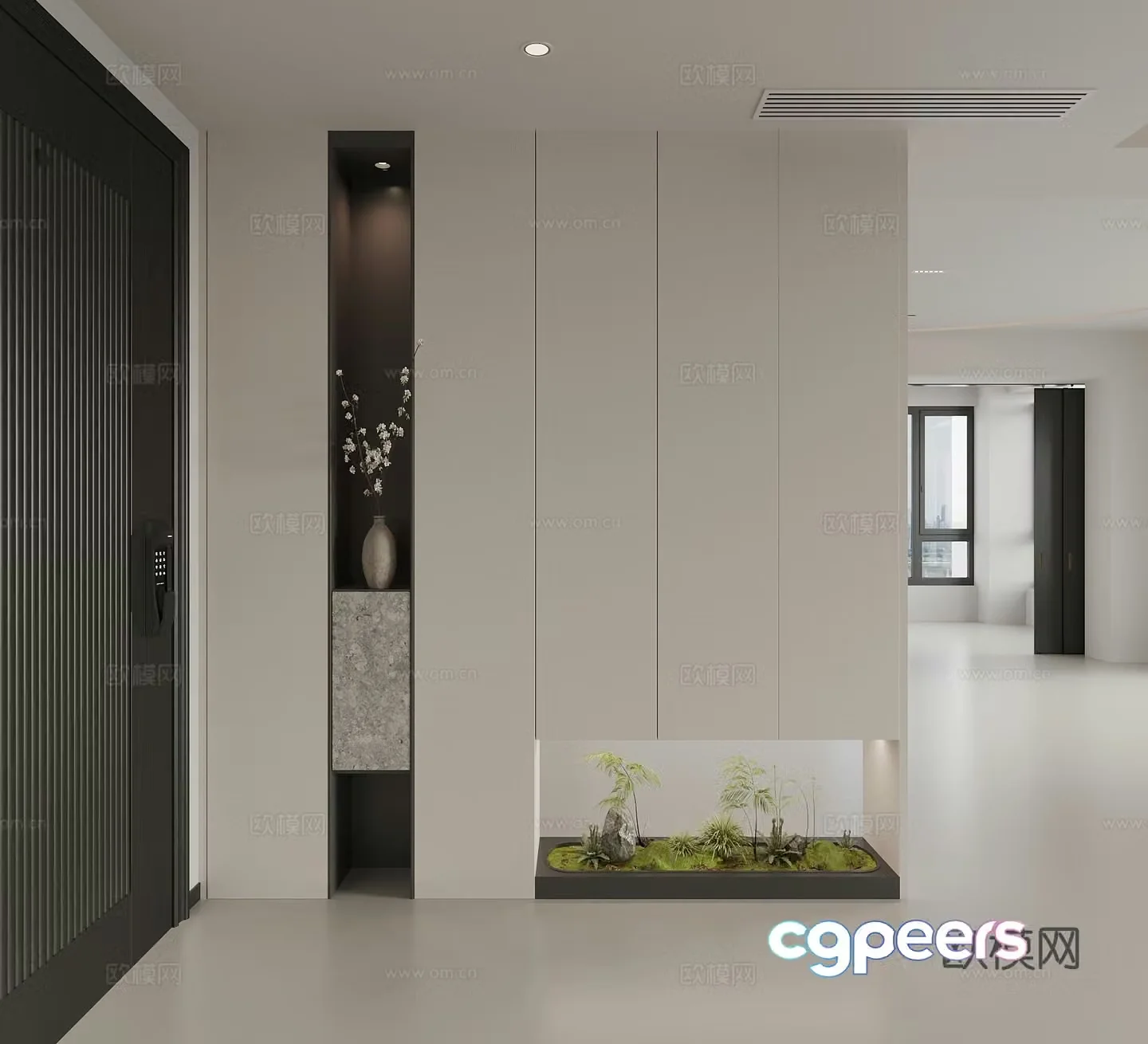 Modern entrance entrance shoe cabinet entrance landscaping entrance landscape decoration cabinet 3D model