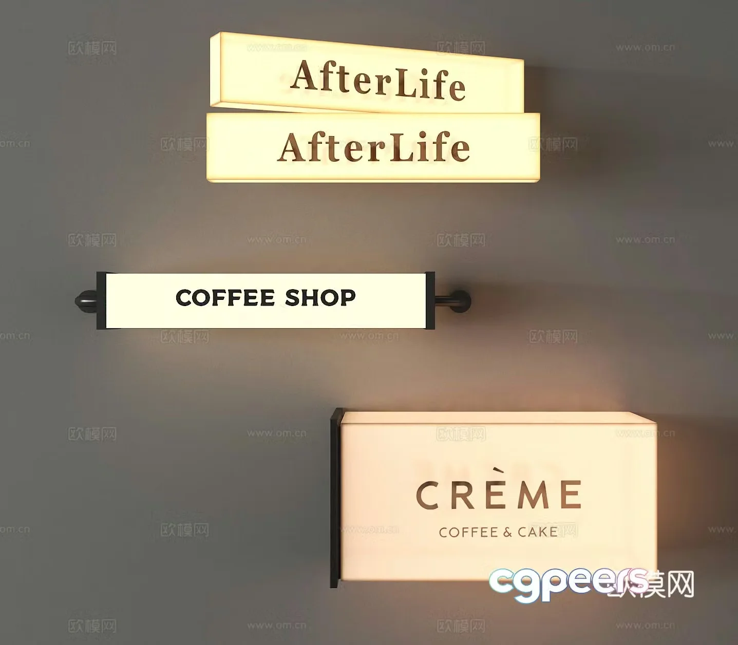 Acrylic light box advertising light box logo light box signature light box plaque light box 3d model