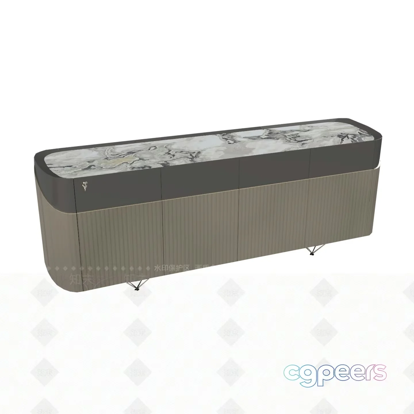 A Modern Sideboard With A Marble Top 3D Model – 16946 – VRAY Render