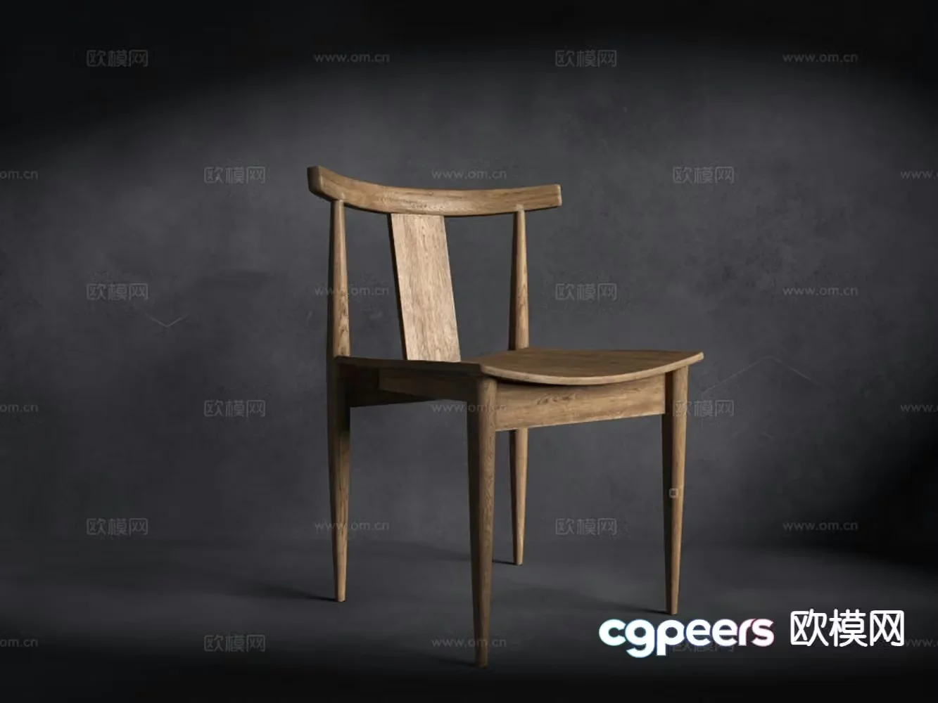 Single chair solid wood chair tea chair leisure chair 3d model