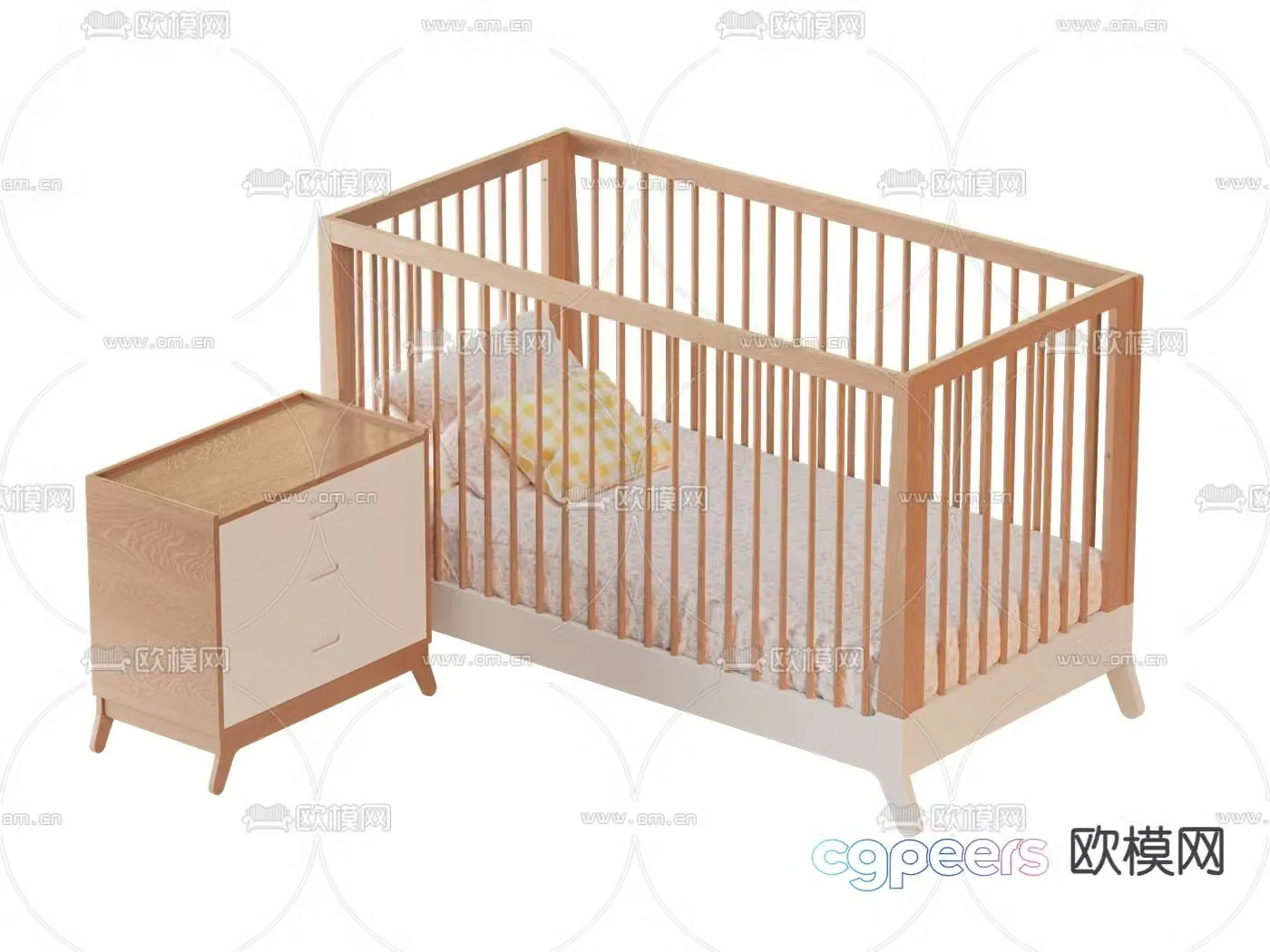 Modern crib 3d model