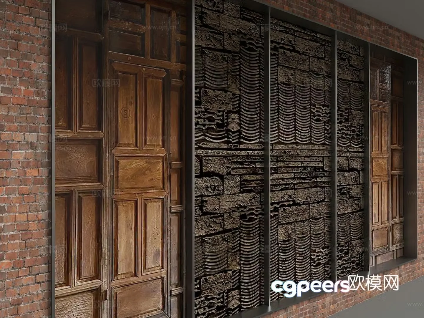 Modern background wall 3d model