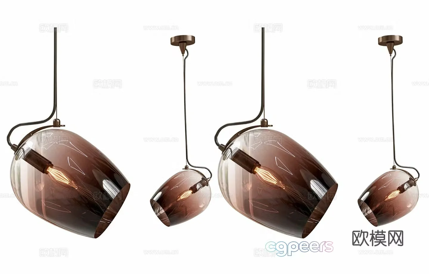 Modern glass chandelier Creative art glass chandelier Art chandelier Light luxury small glass chandelier 3D model