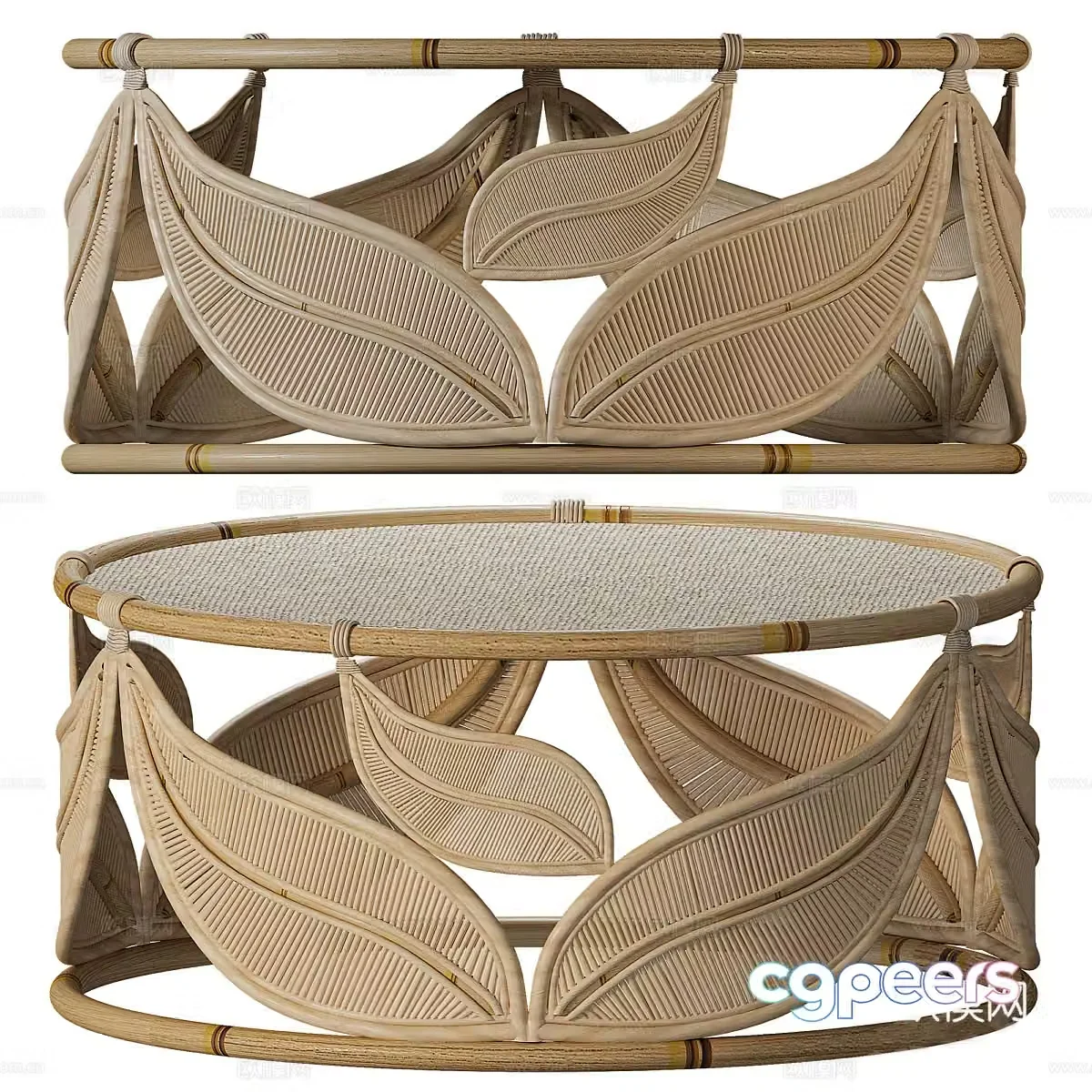 Lupin rattan coffee table 3d model