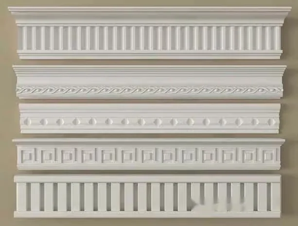 Classic White Crown Molding 3D Model – 18109 – VRAY Render