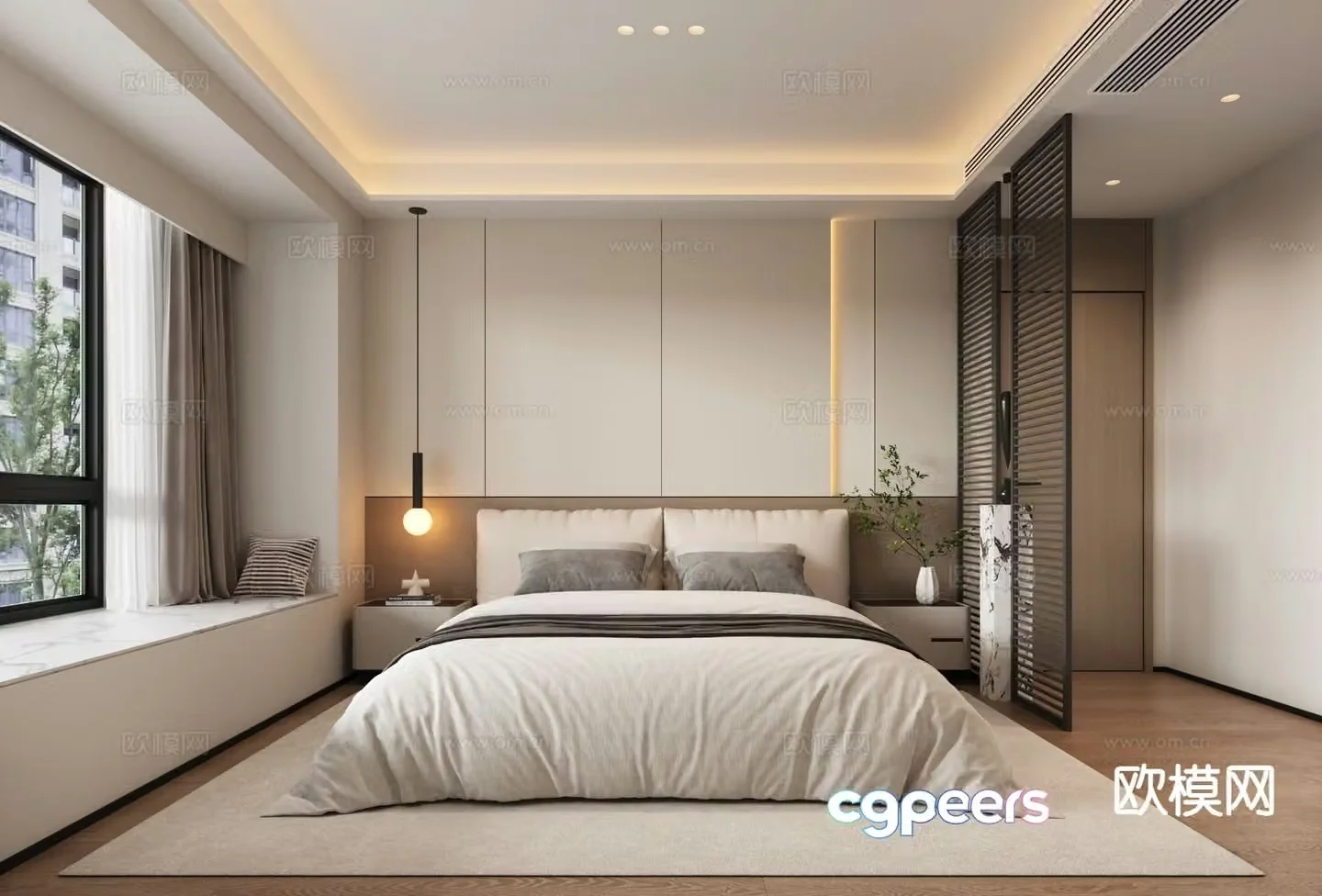 Modern bedroom master bedroom 3d model