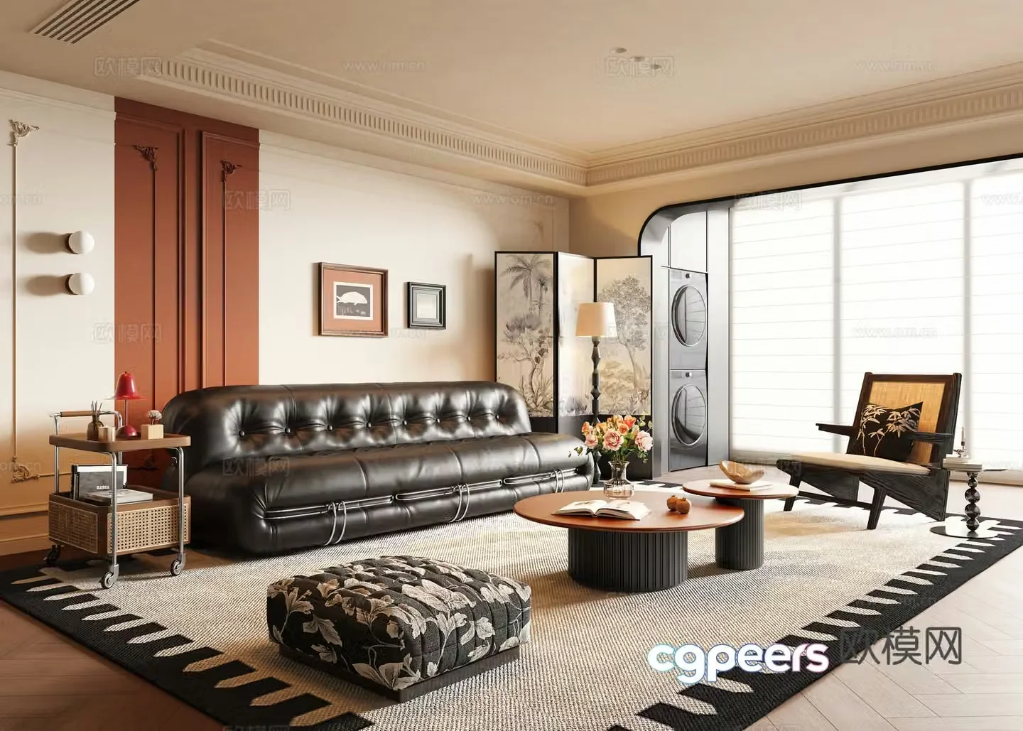 French medieval style living room 3d model
