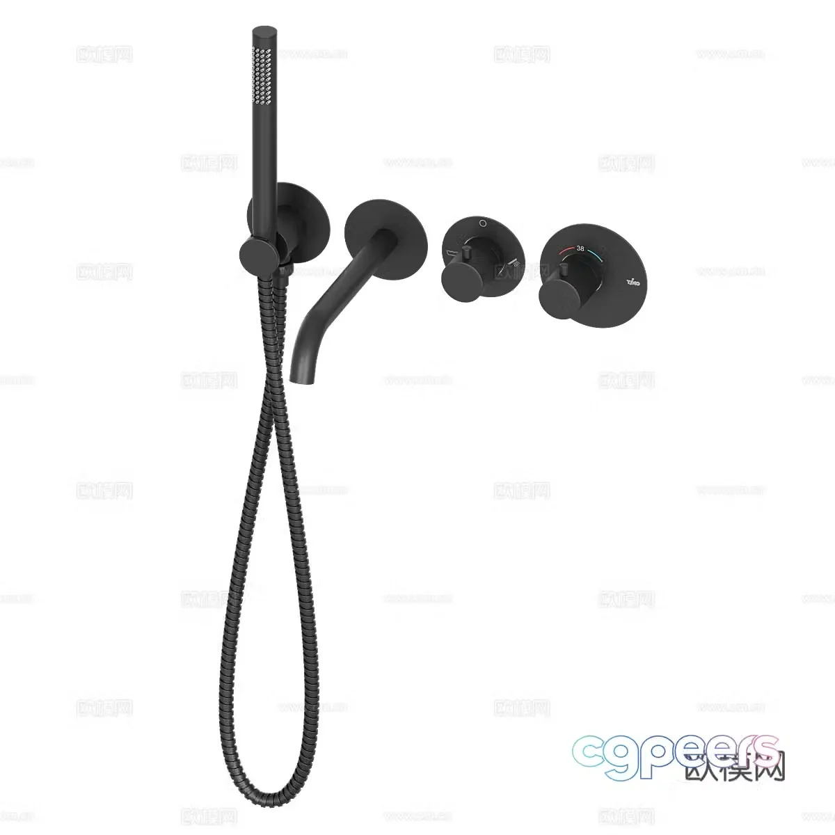 Modern simple shower bathroom shower simple shower 3d model