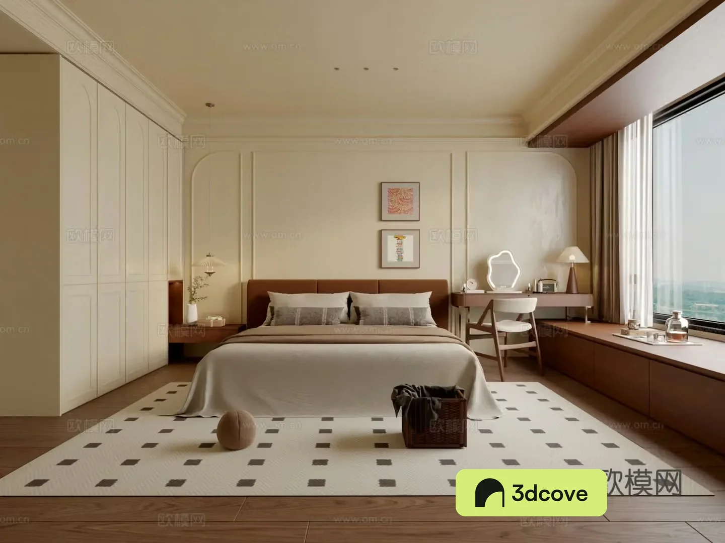 Middle-aged bedroom 3d model