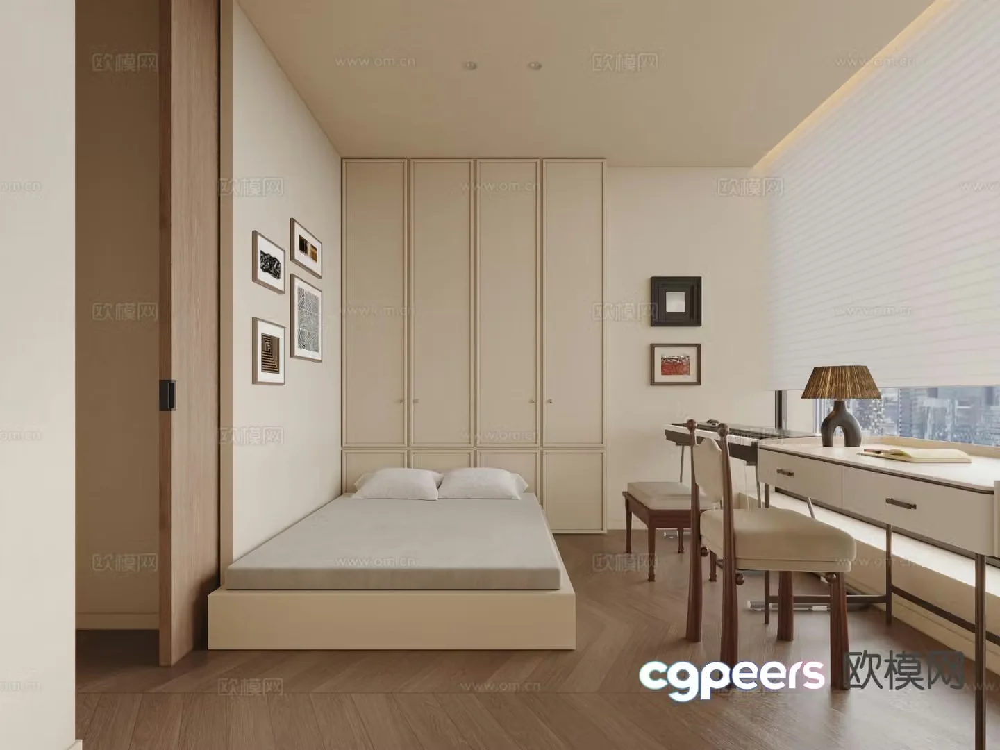 Medieval style tatami bedroom 3d model
