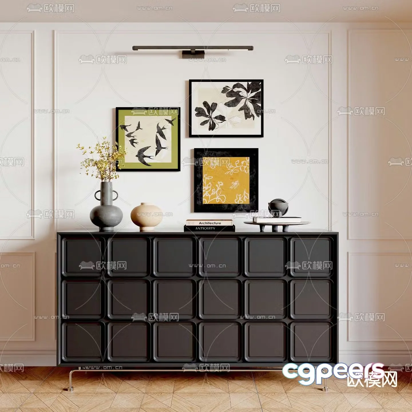 Medieval style entrance cabinet 3D model