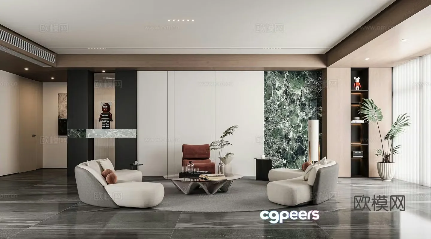 Modern living room 3d model