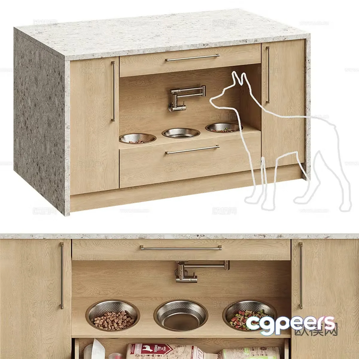 Pet feeder 3d model