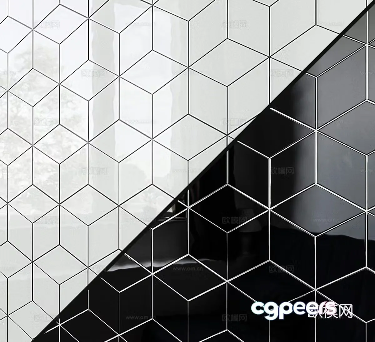 Bathroom wall tiles Kitchen wall tiles Rhombus wall tiles 3D model