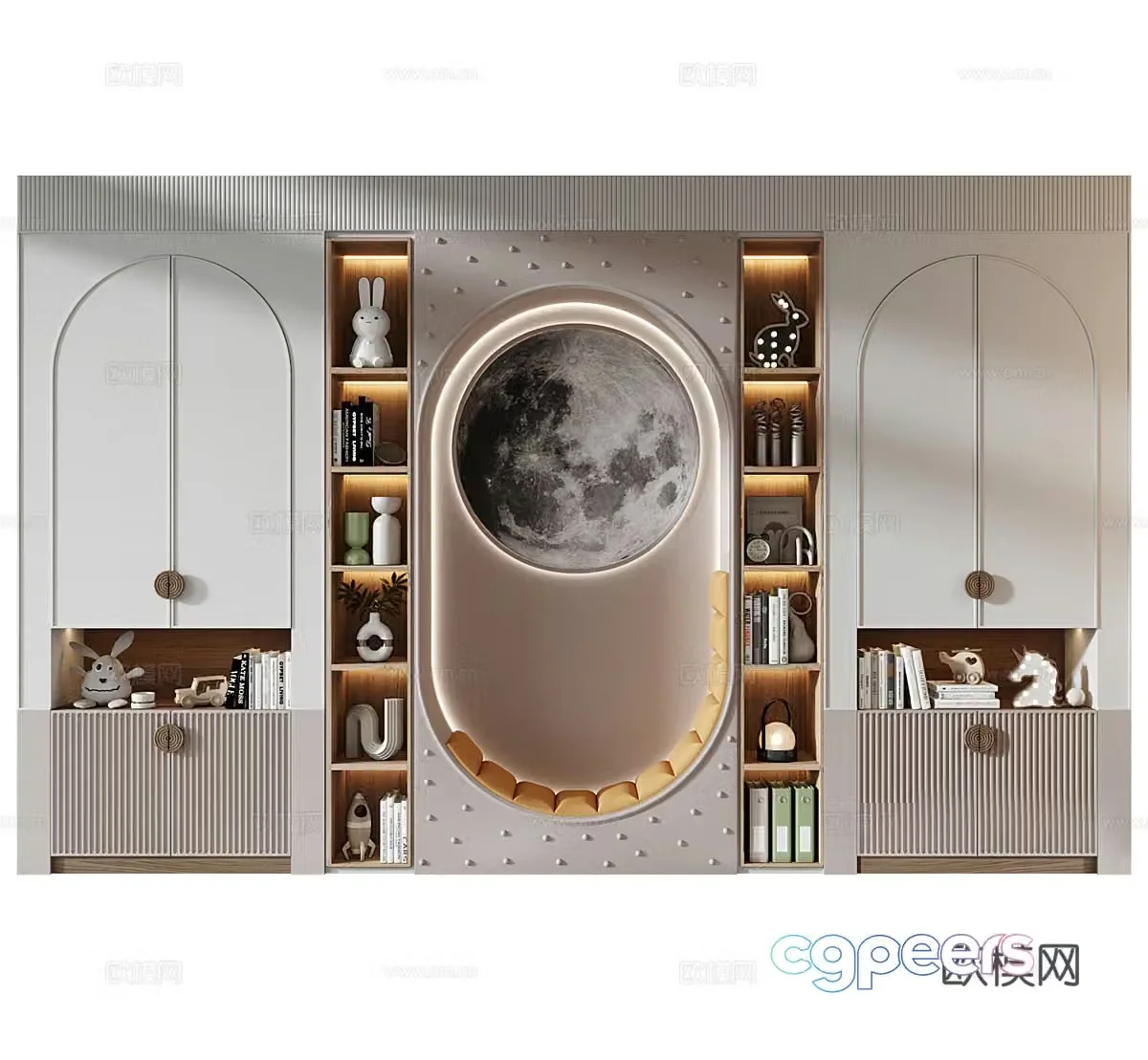 Children’s room bookcase daughter’s room bookcase bookcase ornaments bookcase decoration cabinet display cabinet storage 3d model