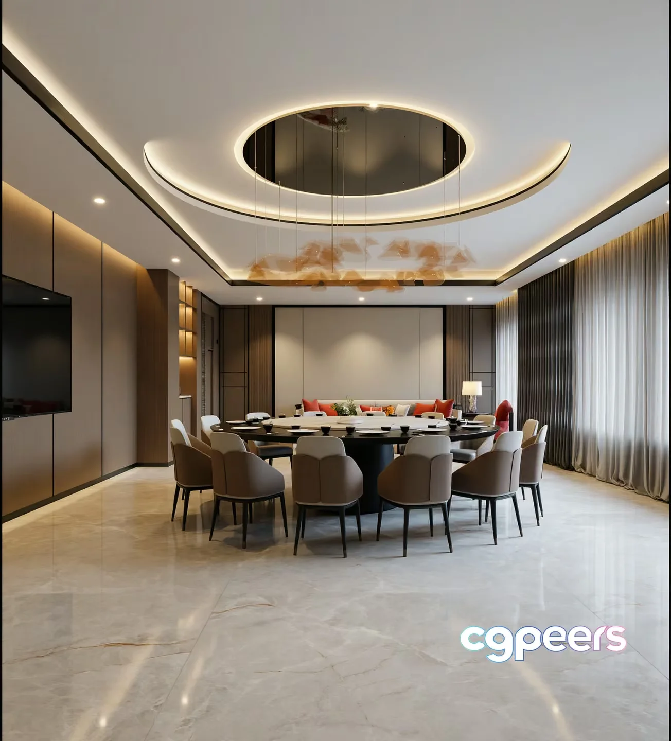 Modern Dining Room 3D Model – 22830 – VRAY Render