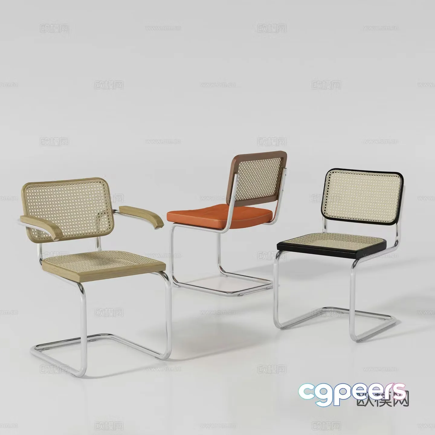 Modern single chair dining chair 3d model