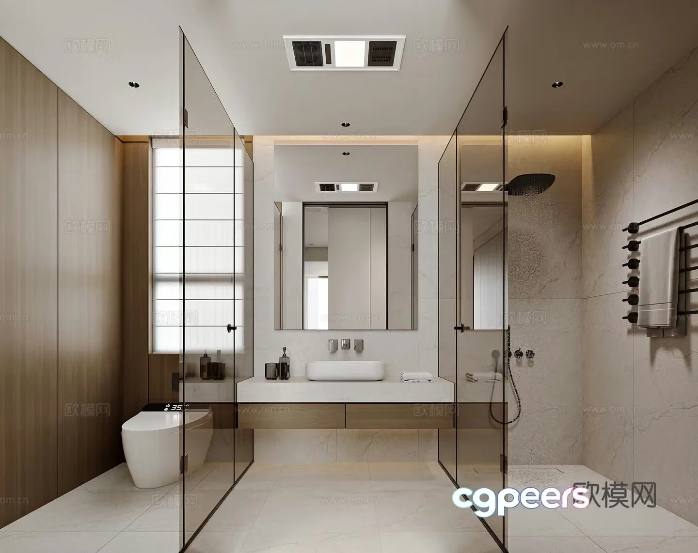 Modern style home bathroom 3d model