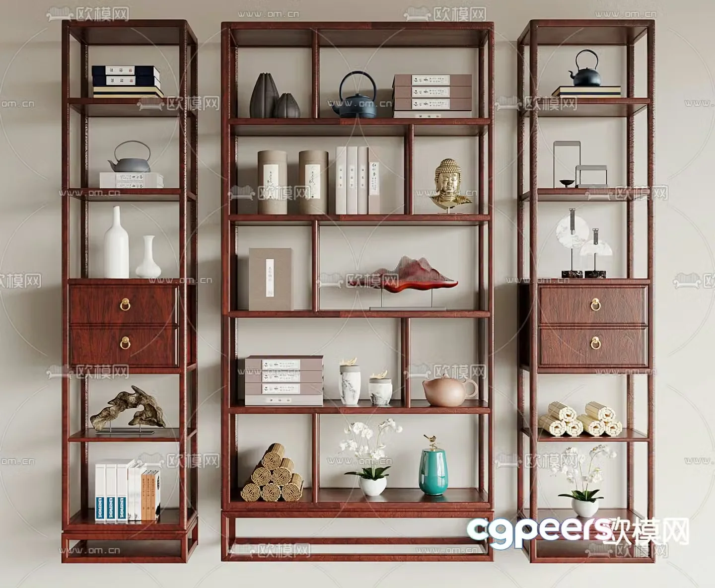 Bogu Shelf New Chinese style storage rack Display rack 3D model