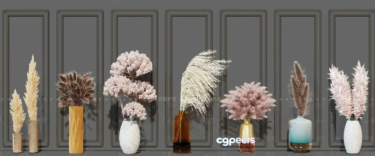Dried Flower Arrangements 3D Model – 3605 – VRAY Render
