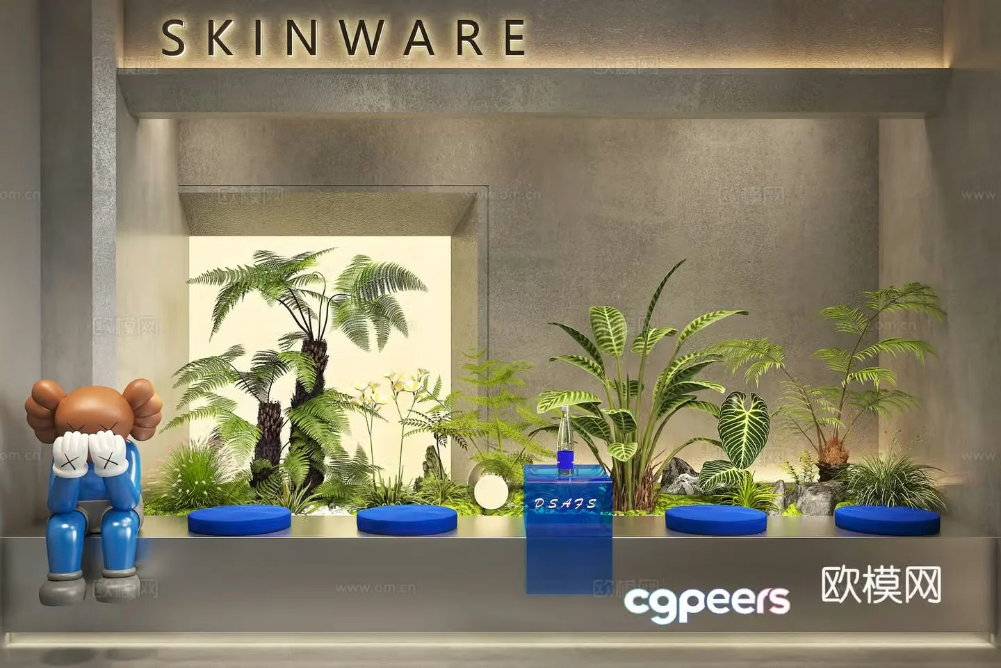 Modern interior landscape Landscape Garden landscape Landscape Rest area Plant pile Milk tea shop 3d model