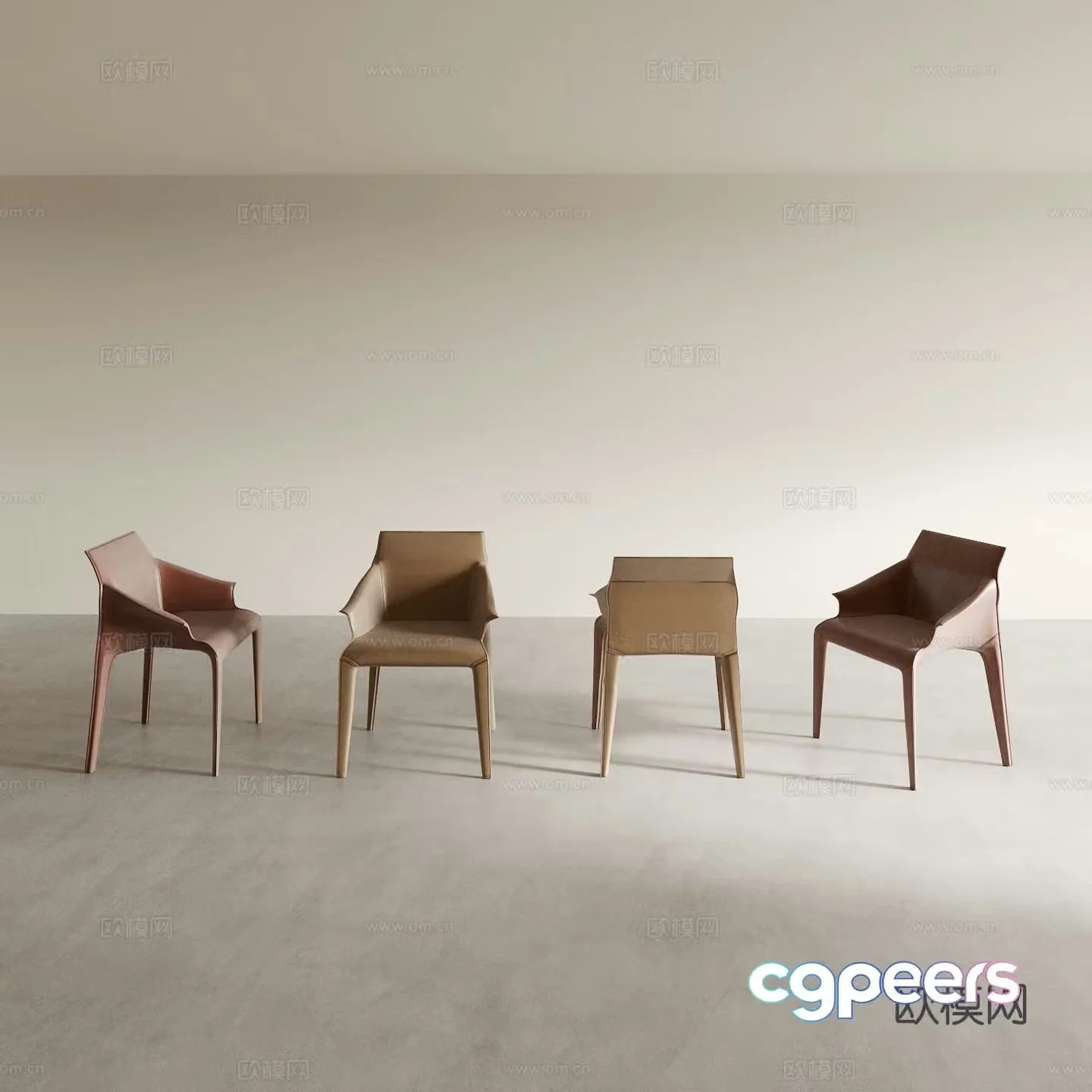 Italian dining chair tea chair leisure chair 3d model