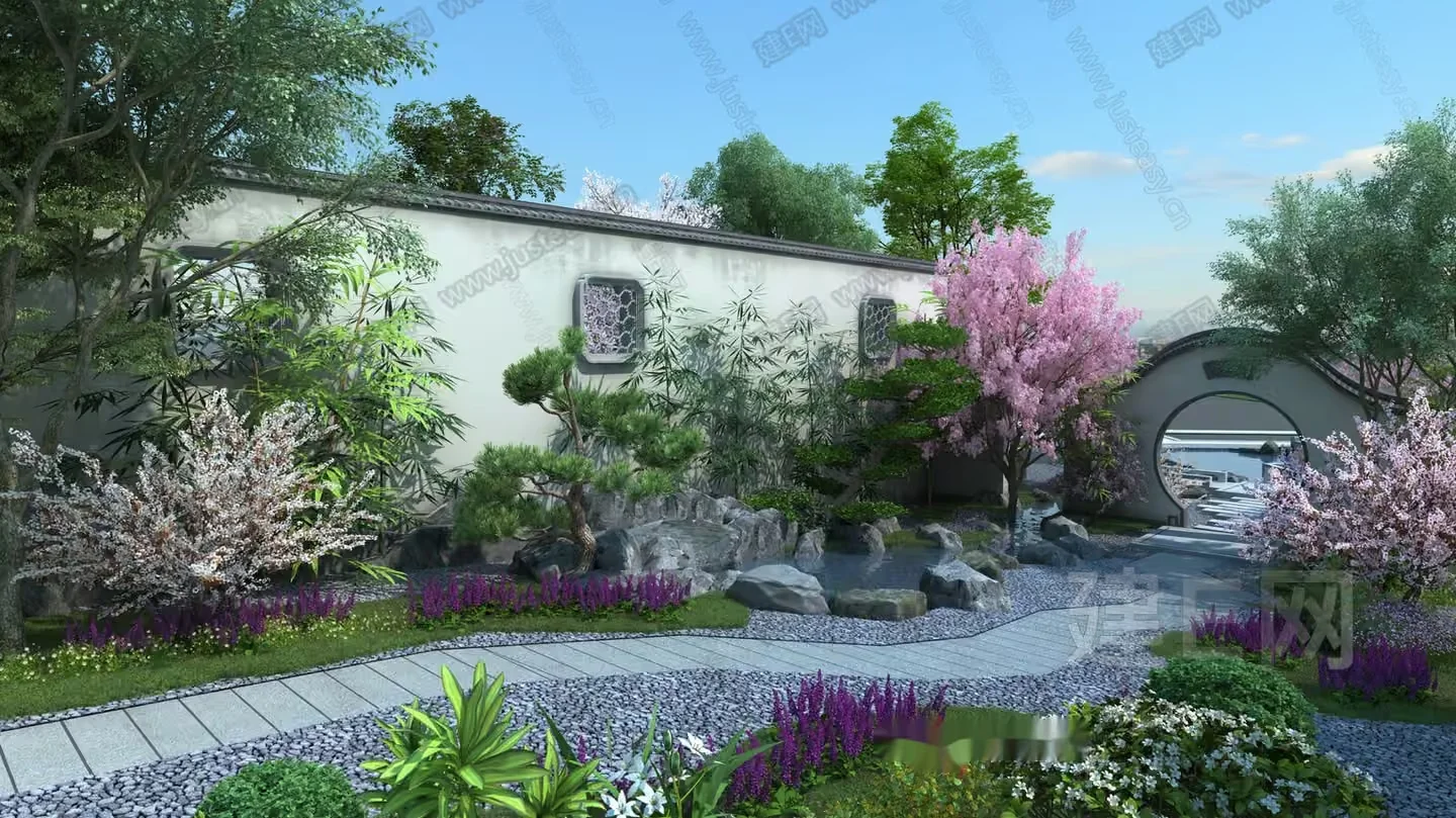 A Serene Japanese Garden 3D Model – 13616 – VRAY Render
