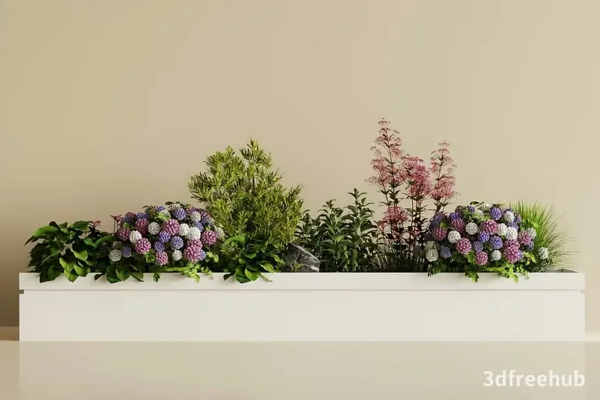 A White Planter Box 3D Model – 22277 – VRAY Render