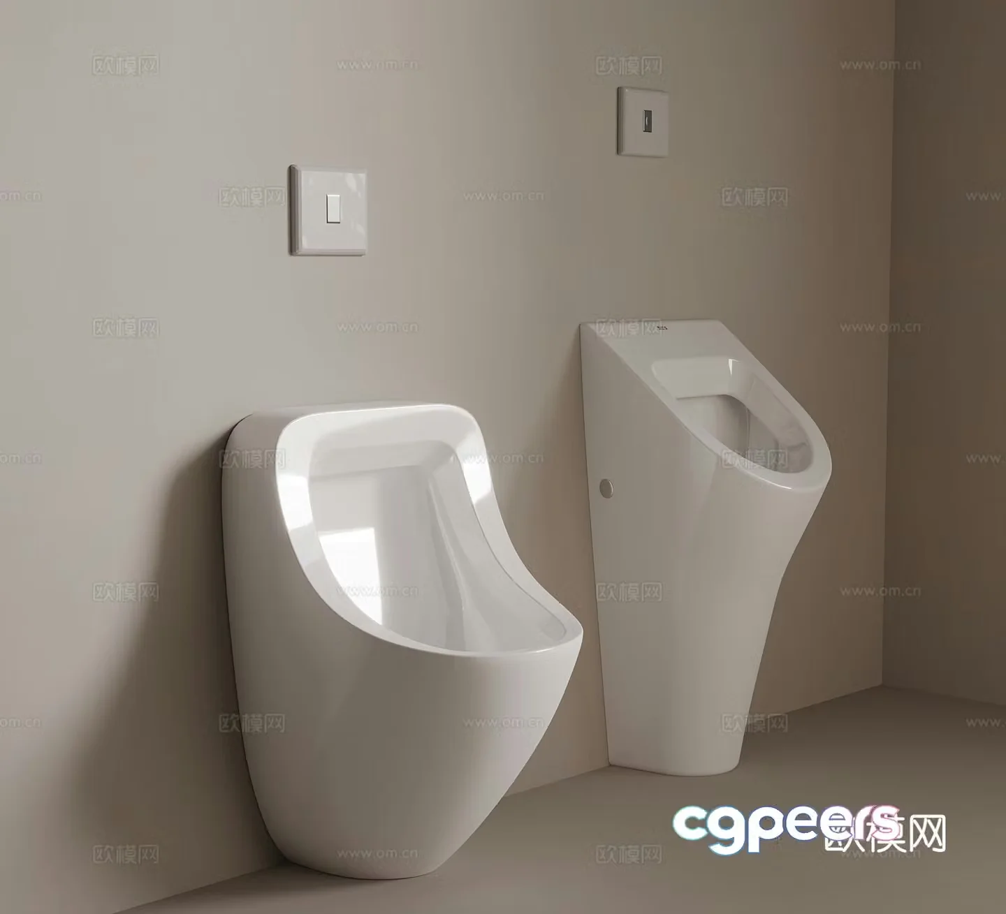 Urinal piss modern piss 3d model