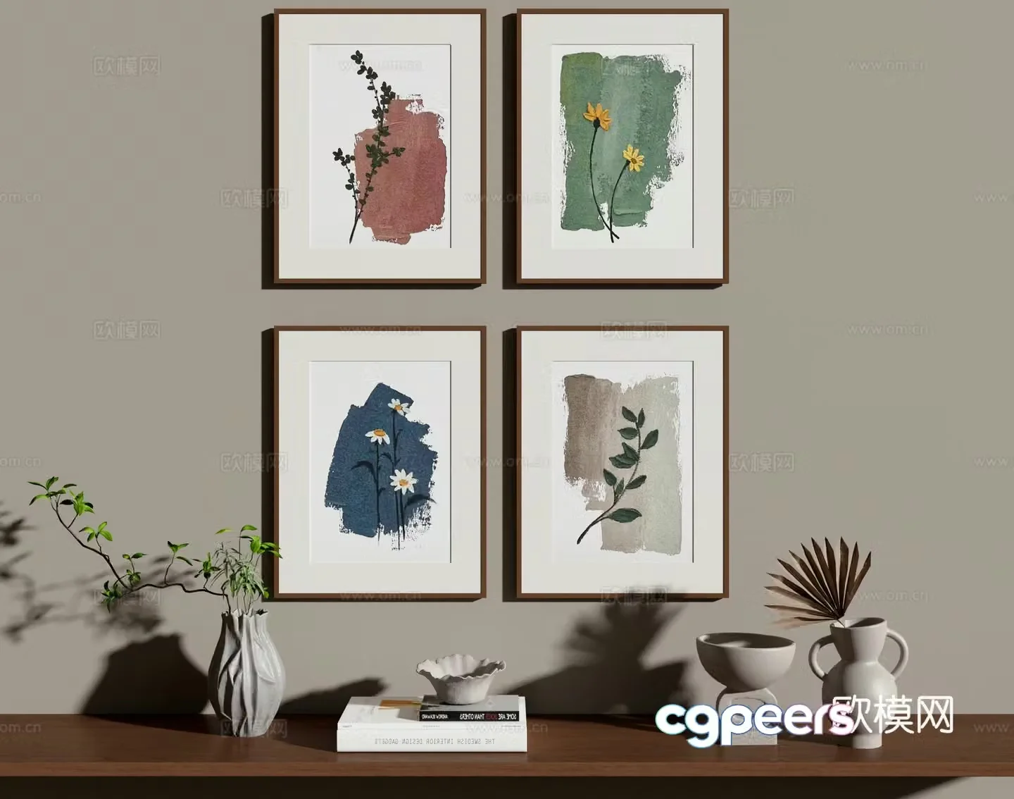 Wasabi wind hanging paintings decorative paintings abstract paintings oil paintings retro hanging paintings bedside paintings 3D model