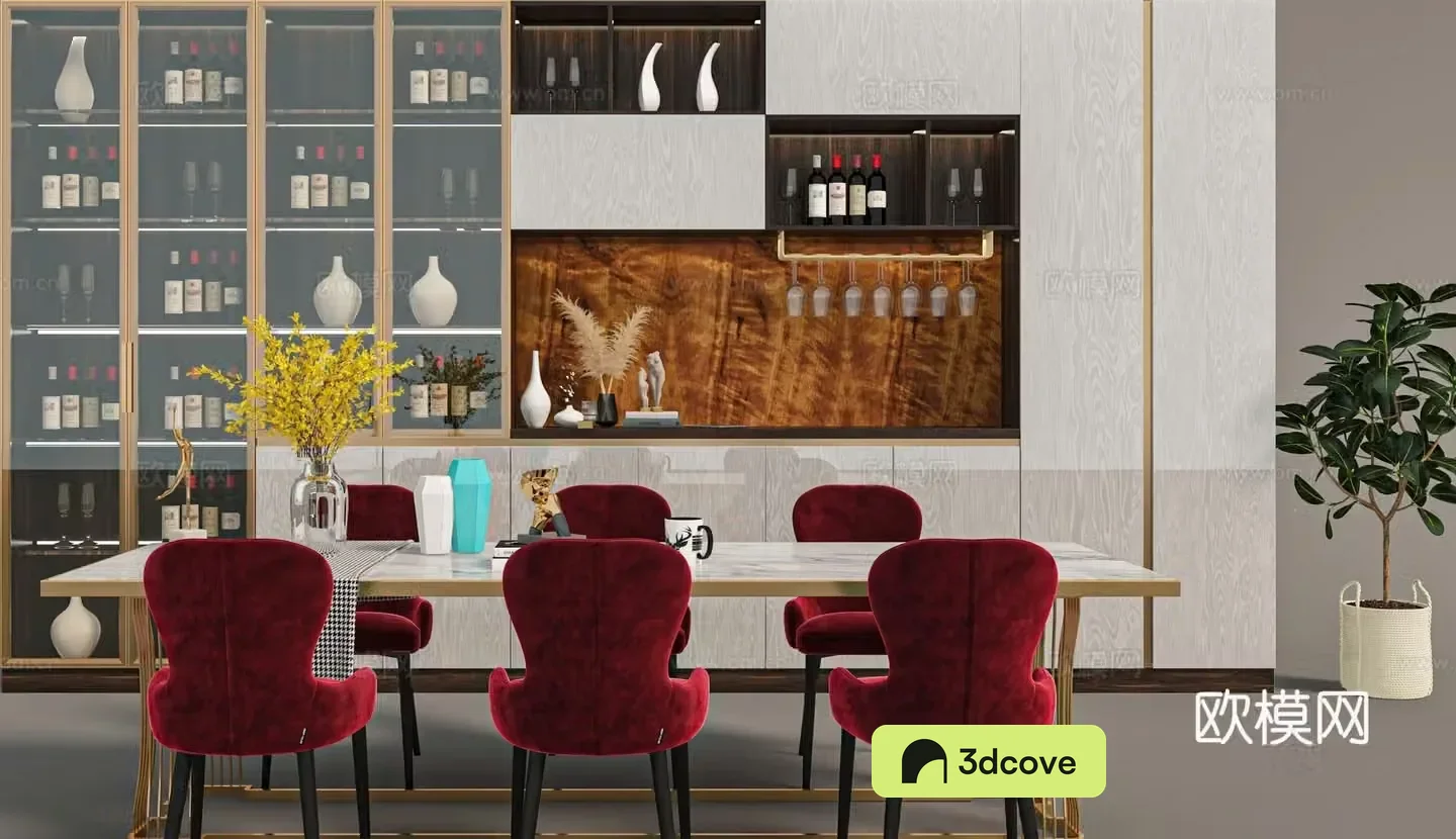 Modern dining table and chairs