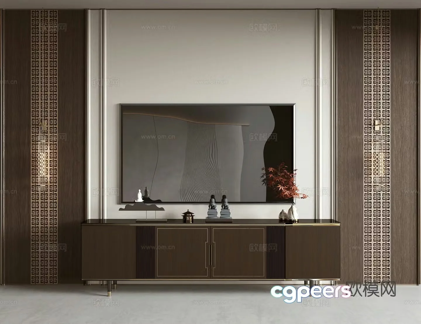 New Chinese TV cabinet 3D model