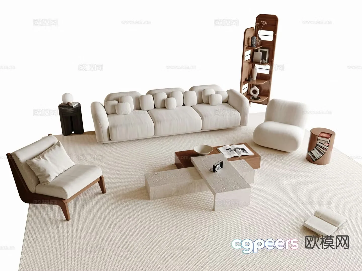 Medieval style modular sofa 3D model