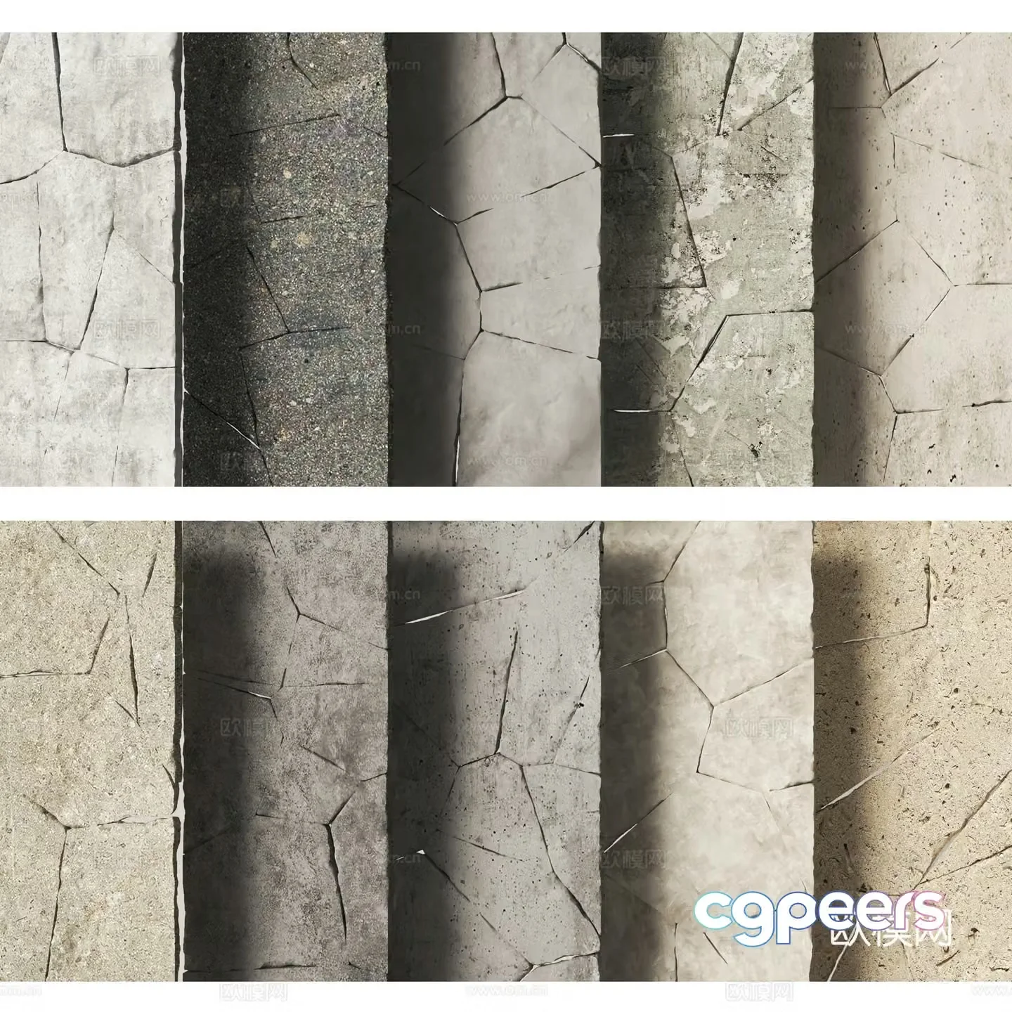 Modern cultural stone background wall 3D model