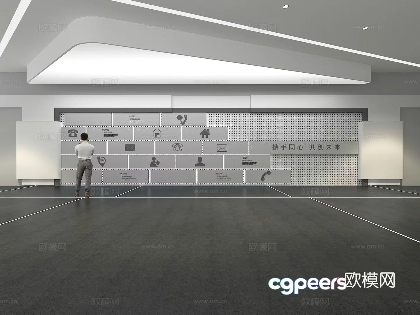 Cultural wall Corporate culture wall Display wall Theme wall Exhibition hall Campus culture Corridor 3D model