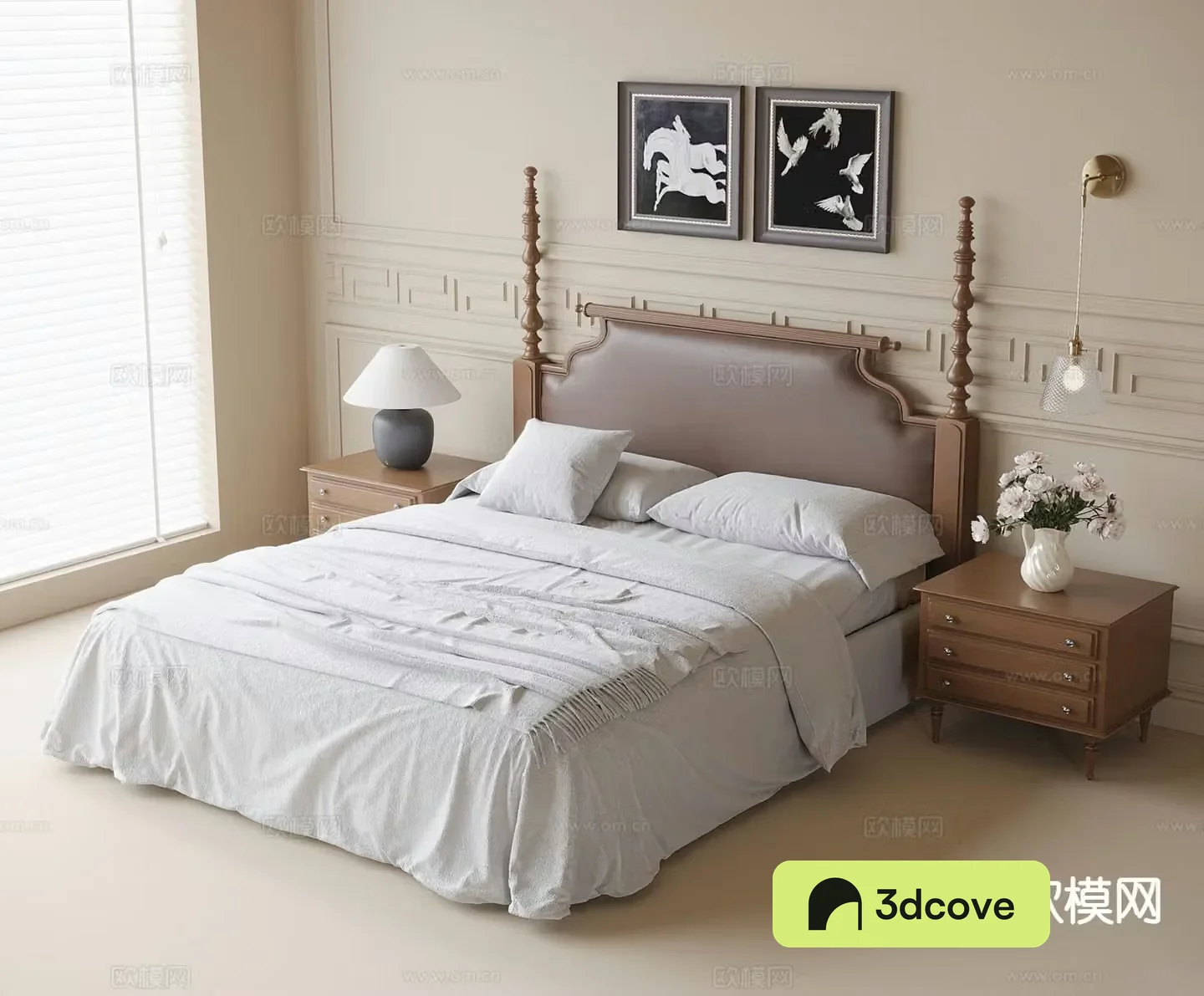 French double bed