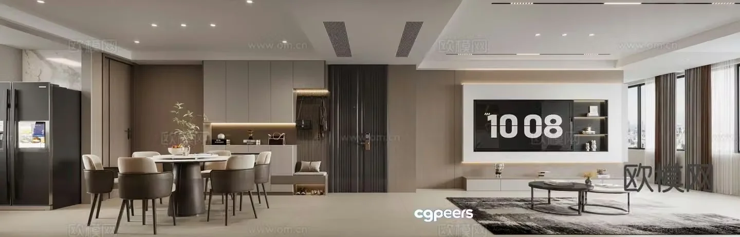 Modern guest restaurant 3d model