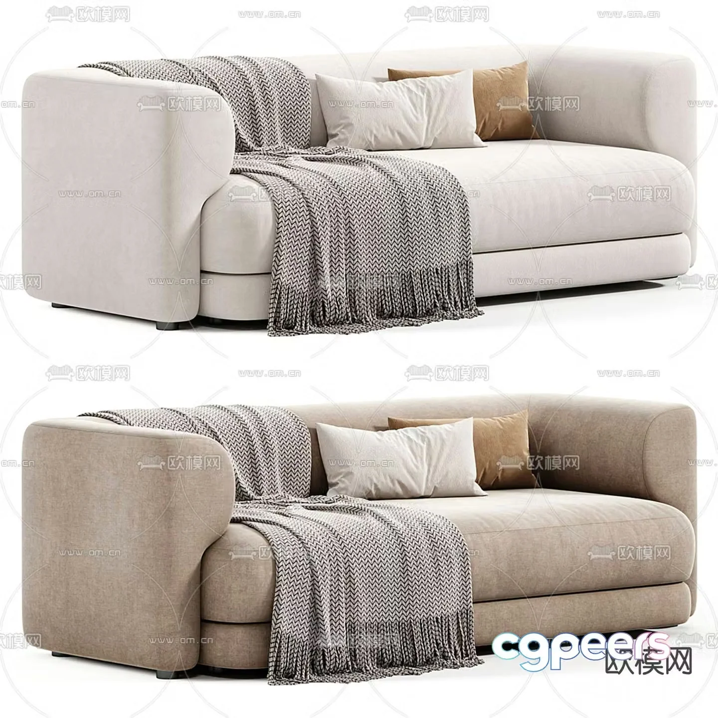 Elmalek loveseat 3d model